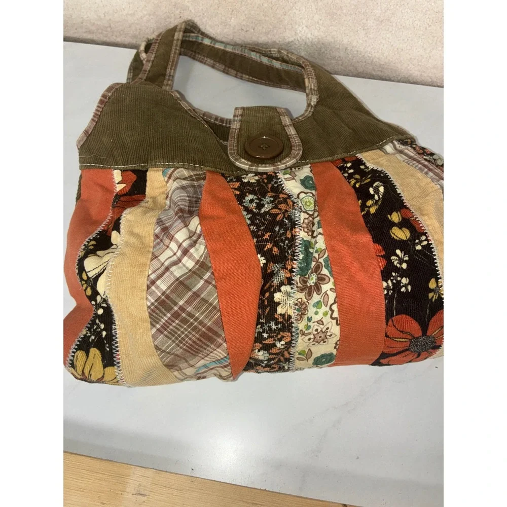 Chateau Multicolor Patchwork Shoulder Bag - Small - Corduroy Floral Boho Hobo
